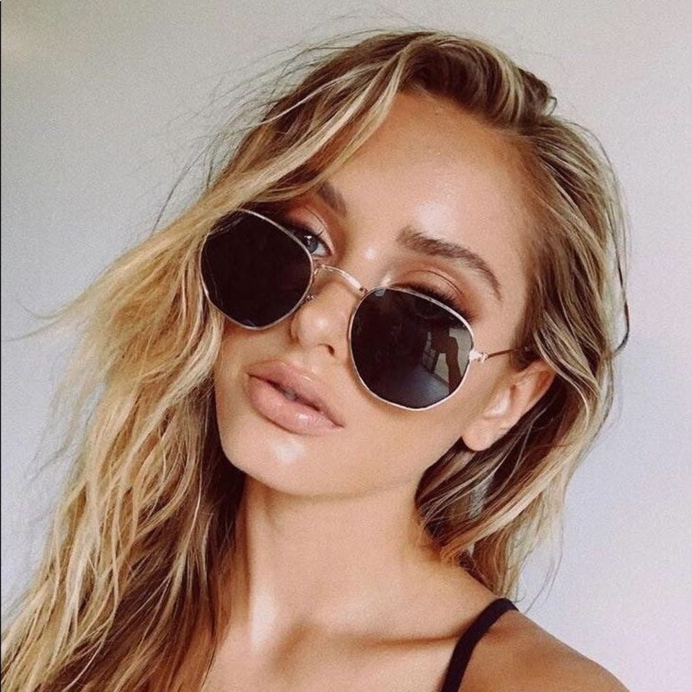 Gold Hexagonal RayBan Sunglasses